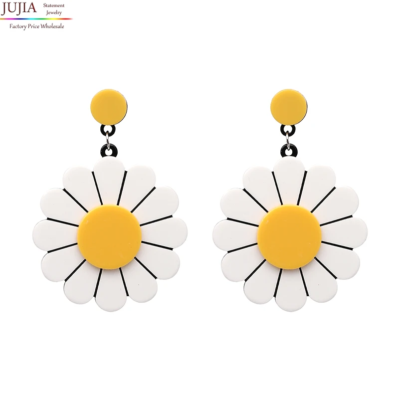 

JuJia Stock Plant daisy flower earrings With Sunflower