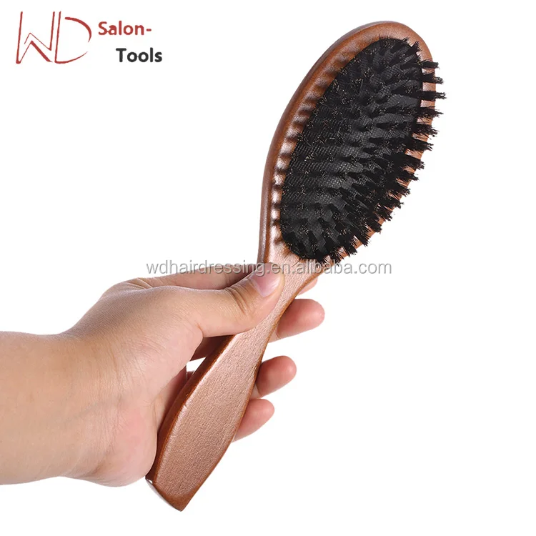 

Natural Boar Bristle Hairbrush Massage Comb Anti-static Hair Scalp Paddle Brush Beech Wooden Handle Hair Brush Styling Tool
