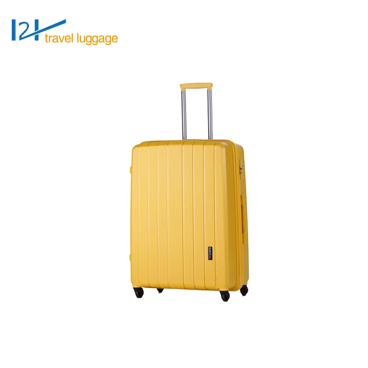 Yellow travel luggage bag PP travel trolley luggage 28 inch suitcase in luggage