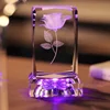 Perfect 3D laser crystal cube rose for wedding souvenirs guests gifts crystal