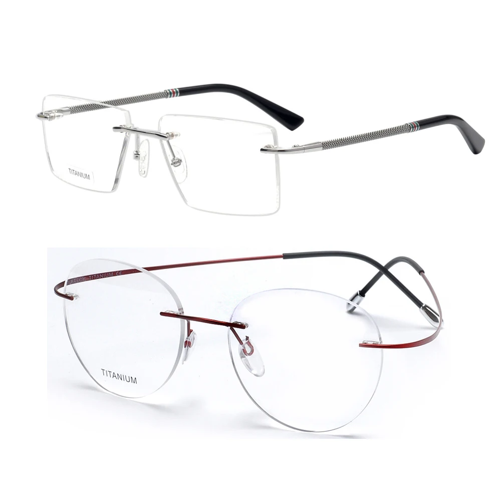 

Ready to ship rimless eyeglasses memory titanium flexible optical frame titanium glasses frame japan