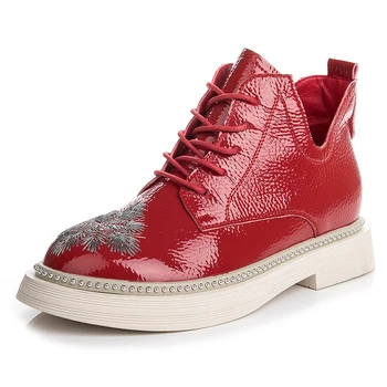 red patent school shoes