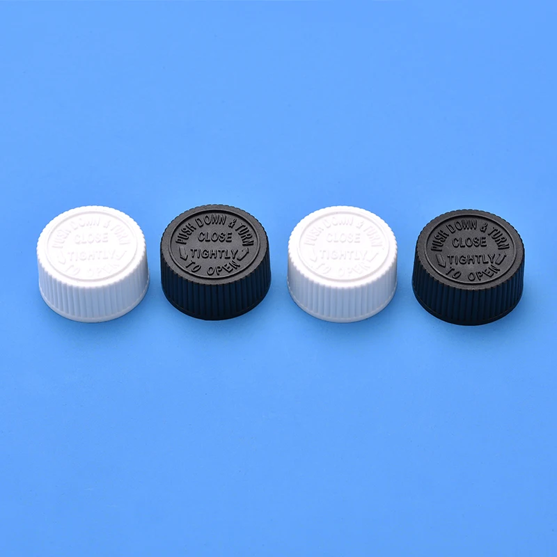 Plastic Dispensing Bottle Medicine Screw Caps 28mm Child Proof Cap