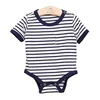 100% cotton breathable summer short sleeve baby boy romper color jumpsuits baby summer rompers with ring snap