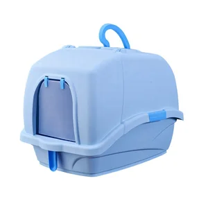 Image of Wholesale Fully Enclosed Anti-microbial Large Size Quality Plastic Cat Litter Box Toilet
