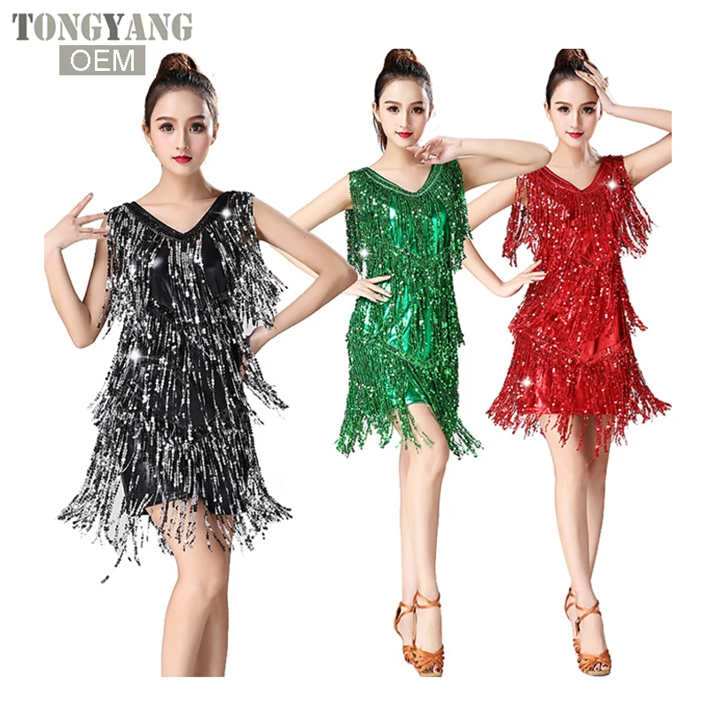 tassel latin dance dresses