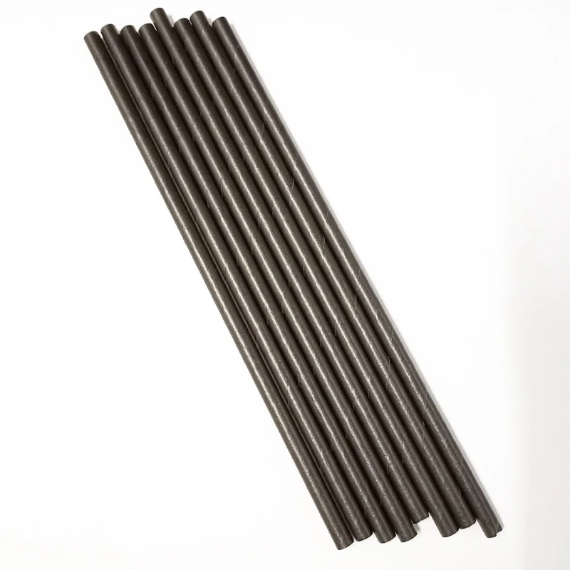 

6mm x 195mm Black Paper Straw