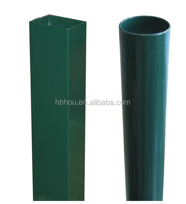 PVC coated euro steel round fence post with inclined connector| Alibaba.com