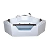 K-629 Acrylic Freestanding CE standard Corner Acrylic Massage Bathtub with shower, diamond shape two preson triangle shaped bath