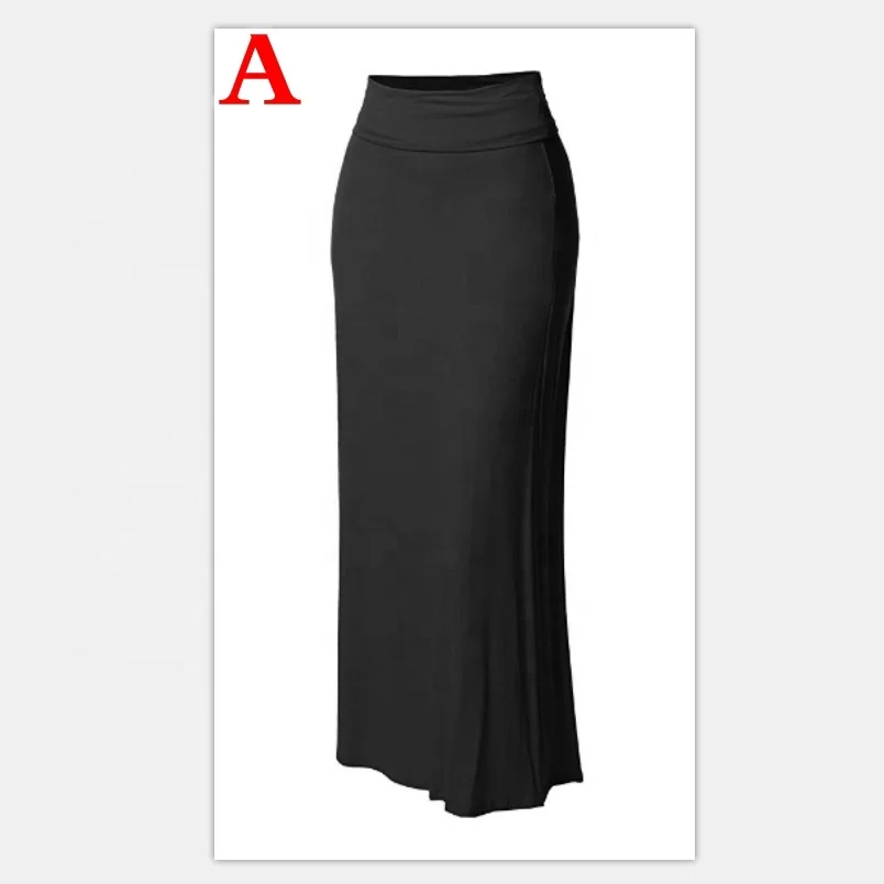 

wholesale long skirts 100% polyester women solid color patchwork skirt for women, Plaid