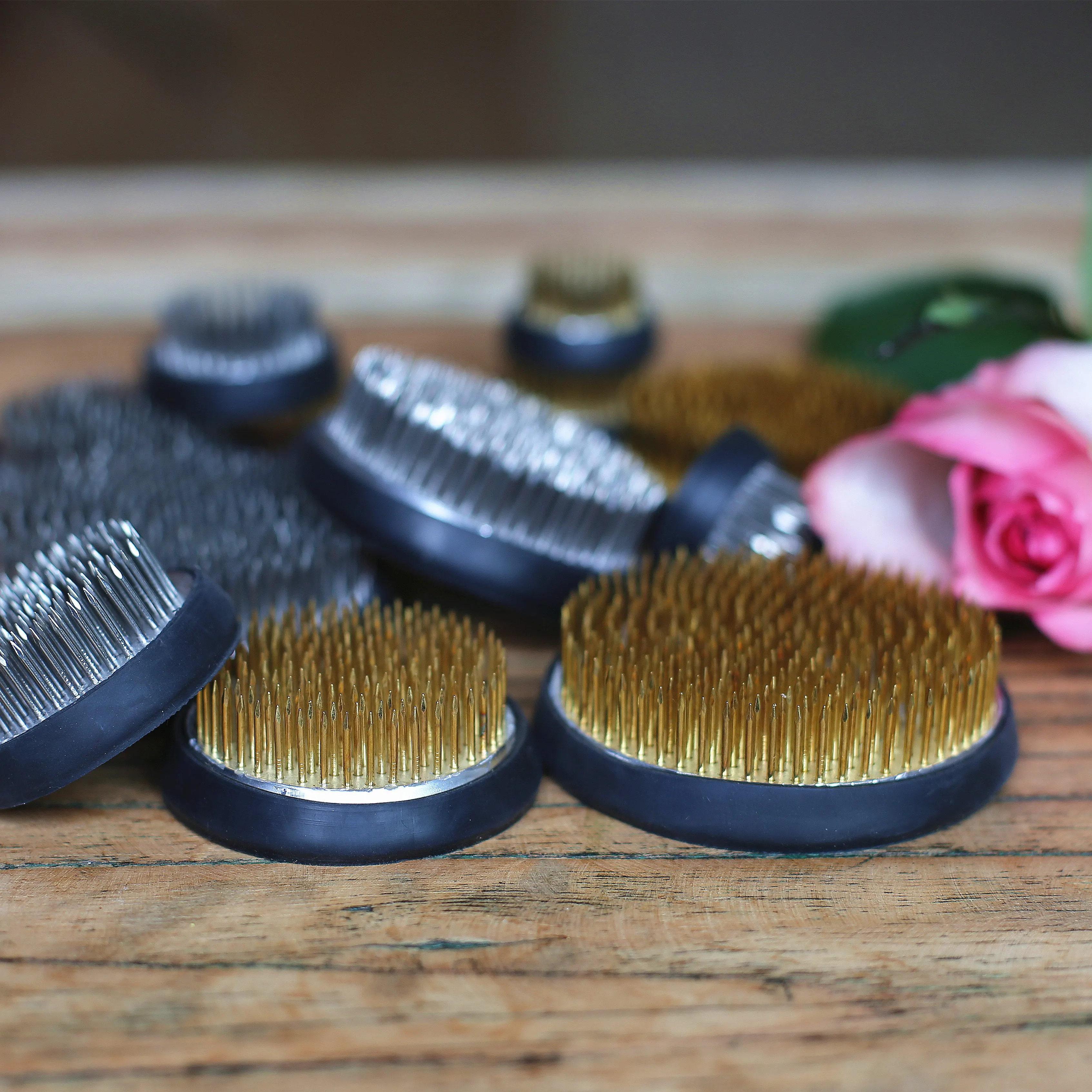 

Copper Round Shape Ikebana Kenzan With Different sizes