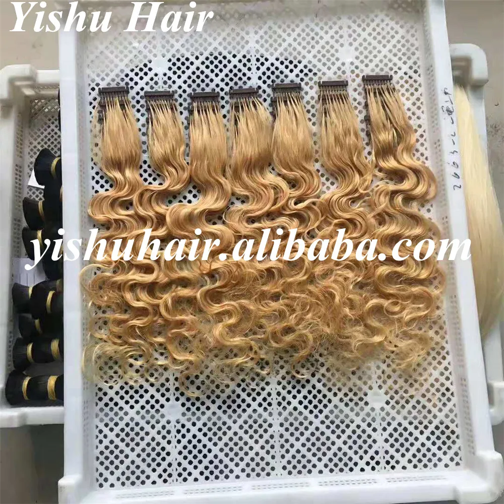 

2018 new products high quality double drawn cuticle aligned remy hair 6D pre bonded brazilian/indian human hair extensions, Natural color