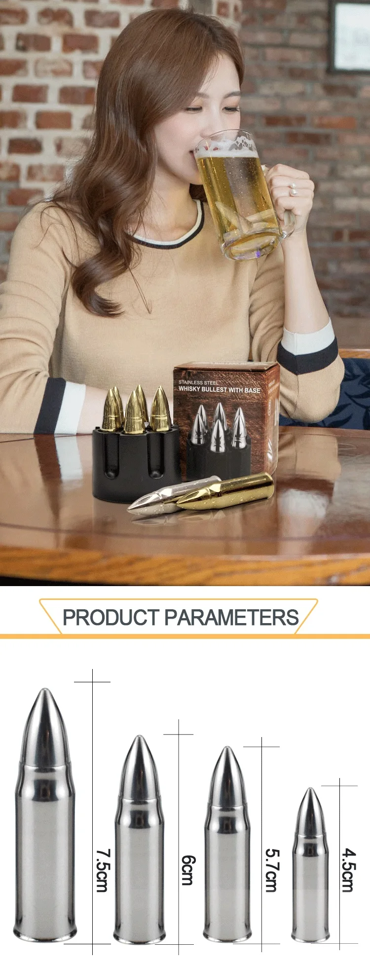 Stainless Steel Bullet Shaped Ice Cubes Chilling Rocks Bullet Ice Cubes Wine Chiller Buy