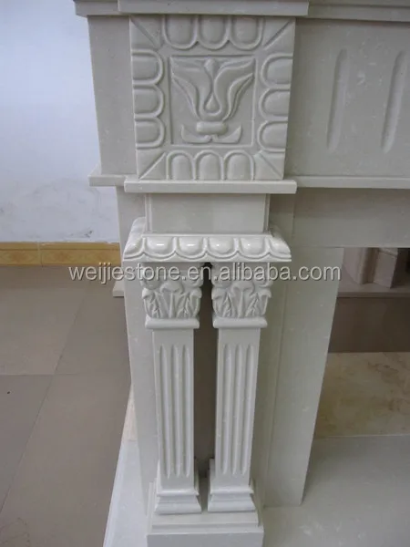 Chimenea de mármol blanco azulejo, relleno de la chimenea de mármol