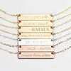 925 Sterling Silver Custom Any Name Plate Bar Necklace Gold Personalized Engraved