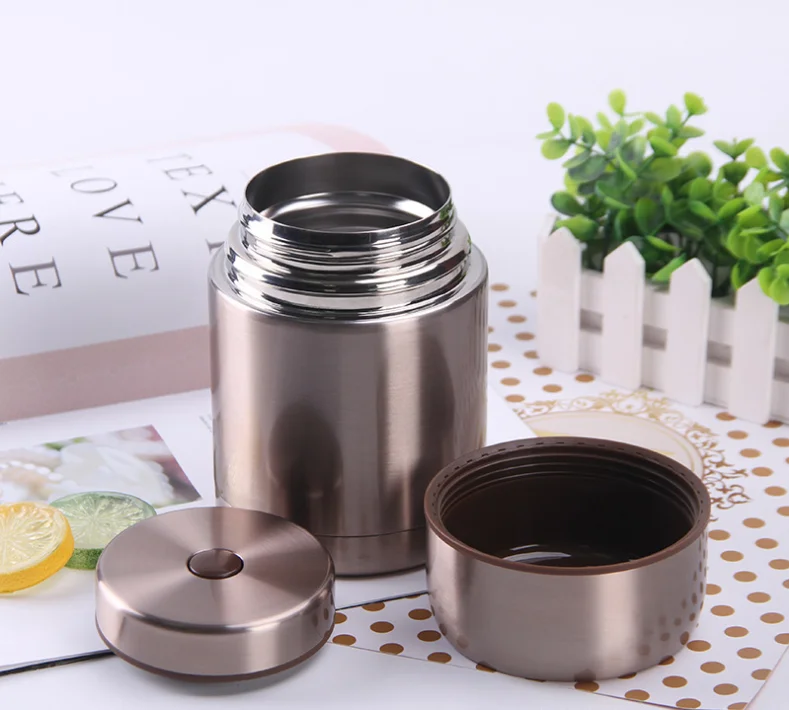 

Creative Korean Student Braising Beaker Food Grade 304 Stainless Steel Thermos Cup Small Capacity Household Braising Pot Custom, Bronze gold