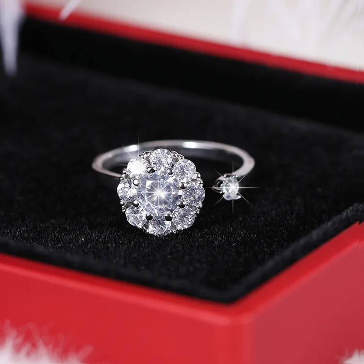 

2018 Popular Elegant Tik Tok Zircon Ring For Women Wedding Jewelry, As the picture