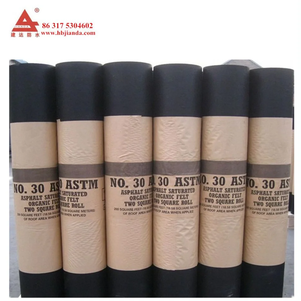 
Roofing tar felt Asphalt saturated organic felt beneath shingles/tiles 