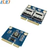 Mini PCI-E PCIe Dual Micro-SD TF Card Adapter Memory Card Reader with half Bracket for Notebook / Laptop