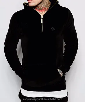 velvet hoodie mens black