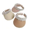 Wholesale Top Quality Fashion Ladies New stock PEARL EMBELLISHMENT STRAW VISOR