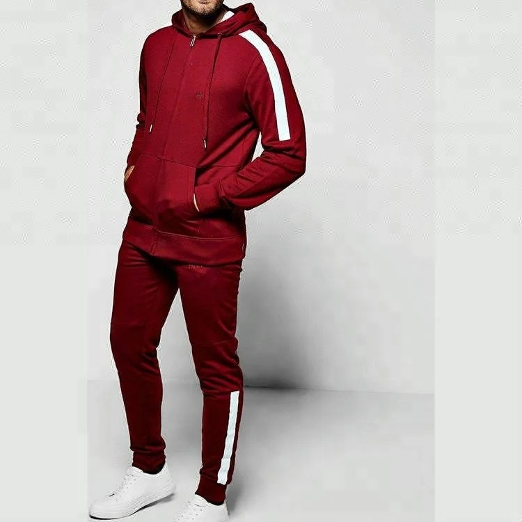 burgundy velour tracksuit mens