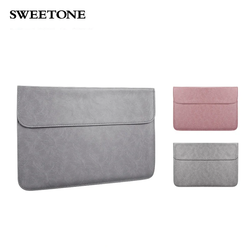 

Water-Resistant PU Laptop Sleeve Case Cover laptop bag for iPad Pro, MacBook Air and Pro, Notebook, Gray, pink