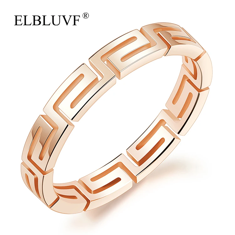

ELBLUVF Free Shipping Stainless Steel Jewelry Rose Gold Plated Women Vogue 3mm Fancy Ring