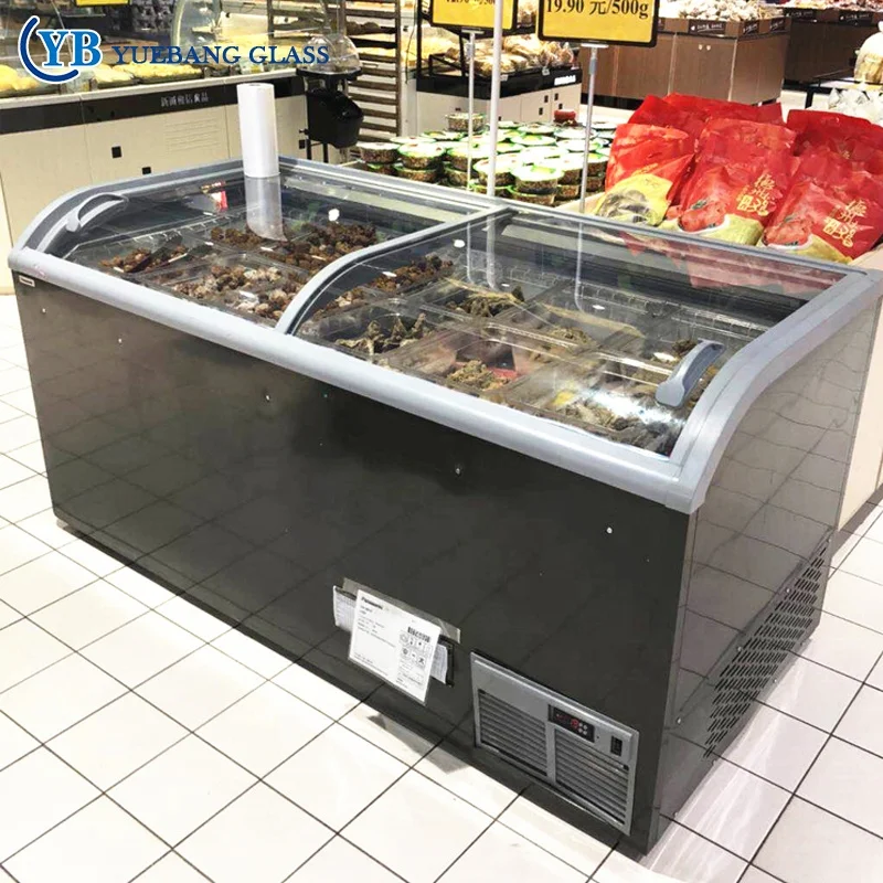 
Angle Curved Sliding Glass Door for Counter Top Freezer 