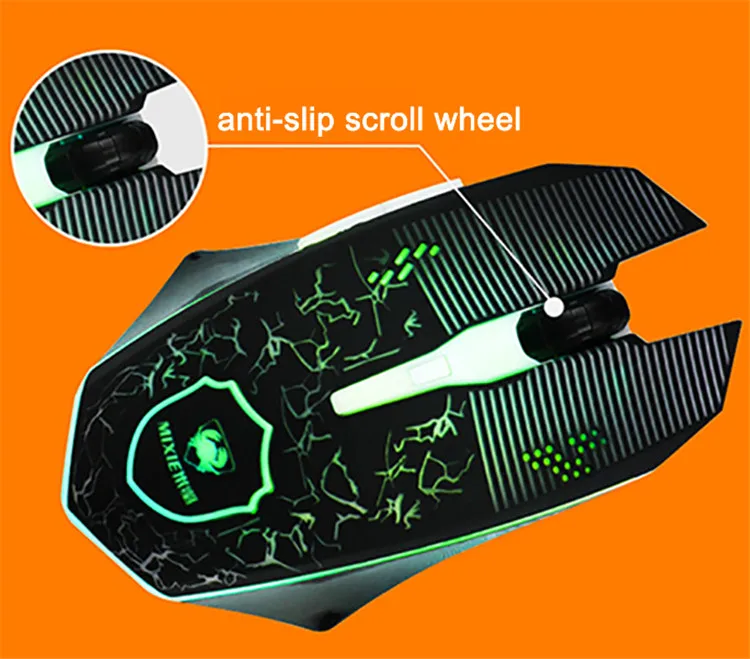 Built-in Weight Block Wired Mouse, Optical 7Color 6D Light Game Mouse