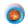 Round Cute LED Colorful Changing Calender Table Alarm Clock