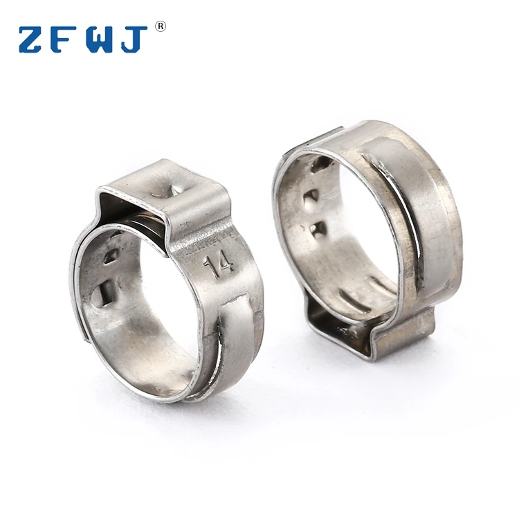 
11.9-12.8mm Factory wholesale zinc plated band 304 stainless steel single ear hose clamp 