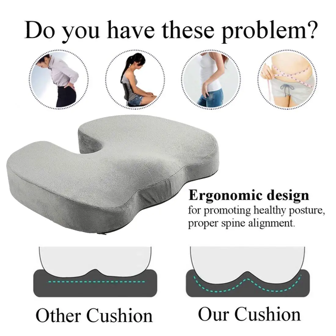 Memory Foam Car Seat Cushion officechair  Swivel Seat  Seat Cushion Pillow