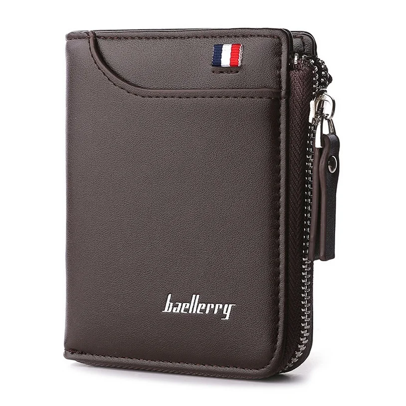 

Baellerry New Design baellerry brand men's short style PU leather zipper wallets,Male coin purses card holder case