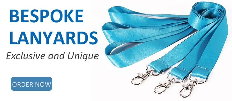 cheap bulk solid blue blank polyester lanyard for badge card