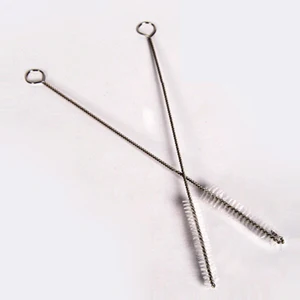 Image of 18/8 stainless steel metal drinking straw cleaning brush for straw