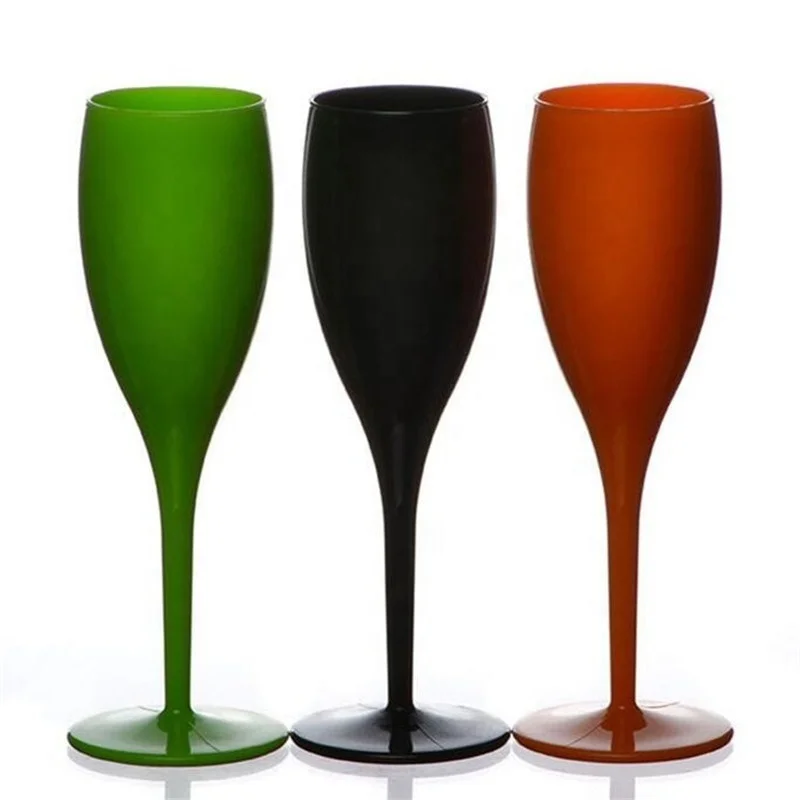 

2019 Wholesale High Quality Goblet Solid Fancy Reasonable Black Colored Champagne Flute Glass, Customized color