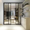 Simple American design Aluminum tempered glass sliding coatroom door designs