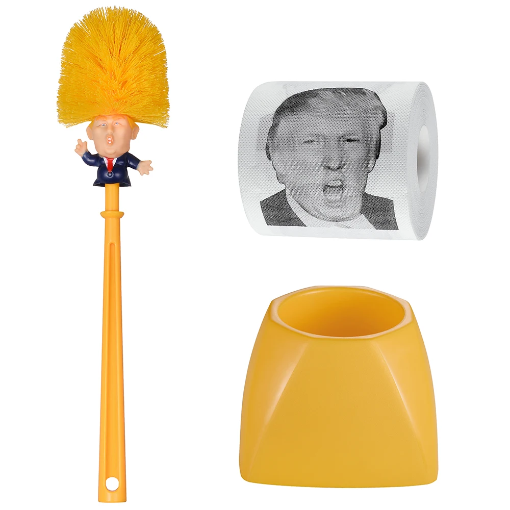 
2020 american Fancy Long Handle Donald Trump Toilet Cleaning Cleaner Brush and paper donald trump toilet brush 