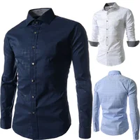 

China Source Fashion Printed Plaid Men's Casual Long Sleeve Shirts