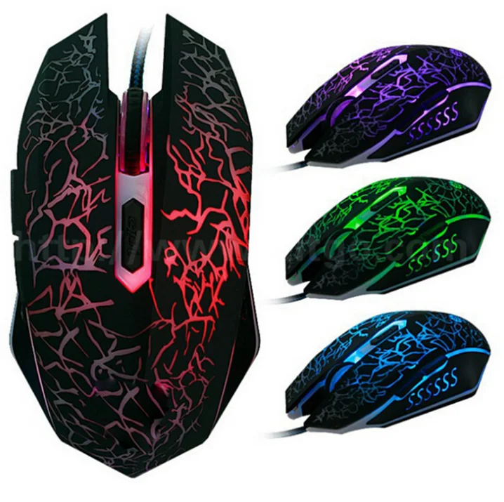 HOT 4000DPI 6D optical USB wired colorful light game gaming mice mouse