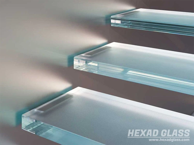 
Ultra White Tempered Laminated Antiskid Staircase Flooring Step Glass 