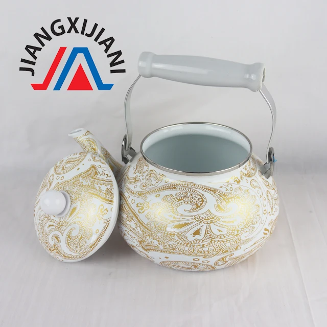 
2.5L Turkish enamel Kettle with Ceramic handle tea kettle teapot cast iron teapot 