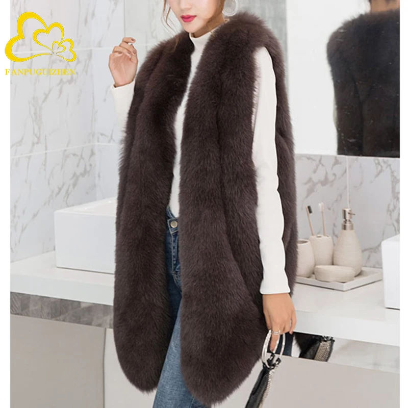 

Hot Sale Ladies Winter Fashionable Jackets Fur Gilet Women Faux Fox Fur Vest, Customized color