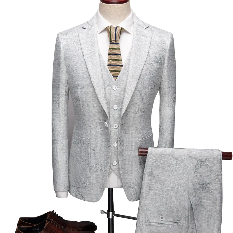 Retailable & Wholesalable Casual White Suit Cufflinks Slim Blazer Suit Set