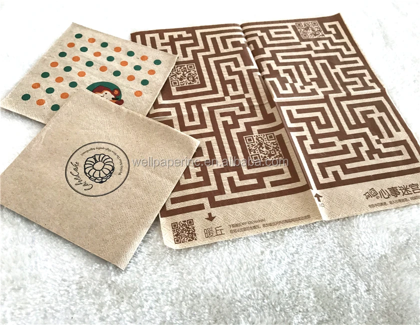 100 Recycled Unbleached Paper Napkins,Natural Lunch Napkin 1ply 500