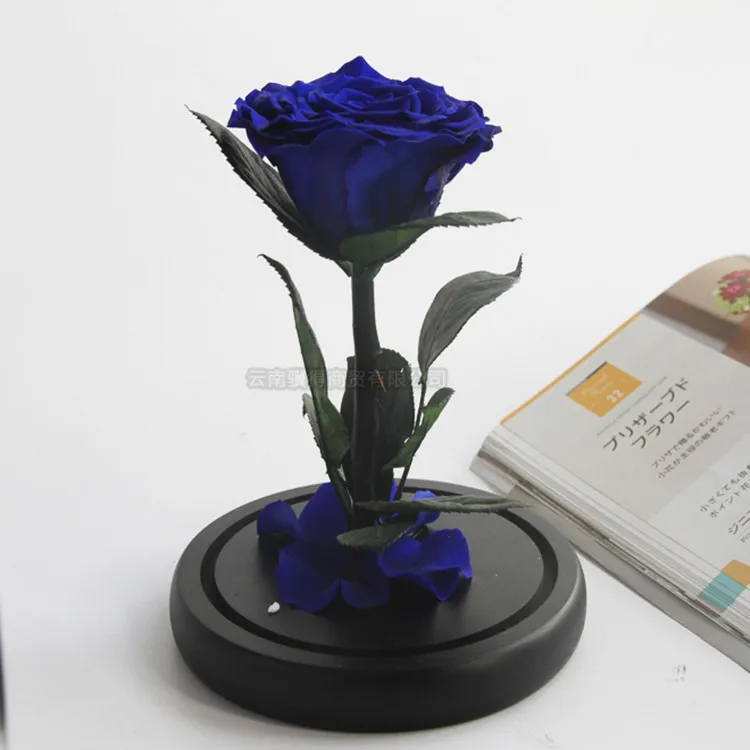 
Colorful 100% Real Enchanted Rose in glass dome eternal rose preserved flower 