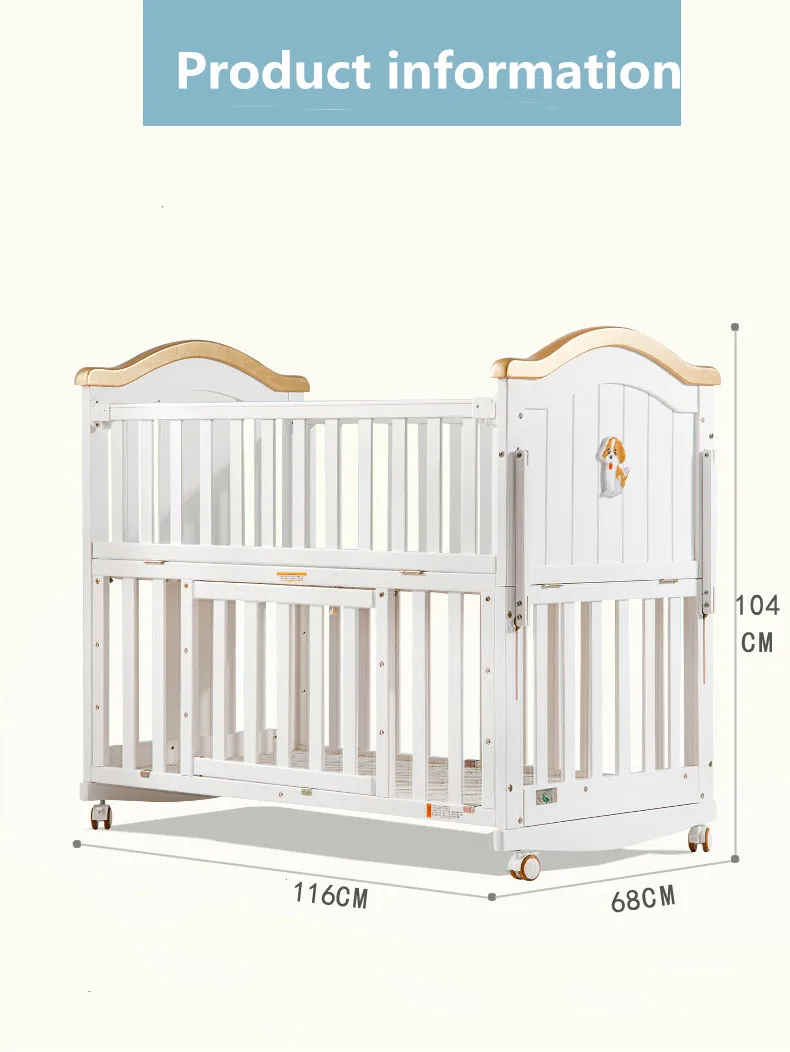 Beautiful Cot Gentle Rocking Convertible Baby Bed/baby Cot Bed/ Baby