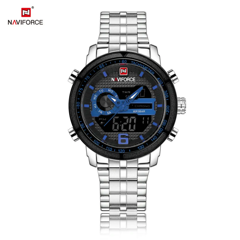 

NAVIFORCE 9119 Men Digital & Japan Quartz watches Waterproof Steel Army Wrist Watch Relogio Masculino, N/a