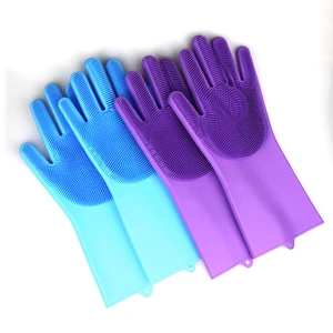 Image of New Design Soft Silicone Magic Washing Glove, Magic Silicone Cleaning Brush Gloves